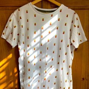 Denim & Flower Pineapple Pattern Tee